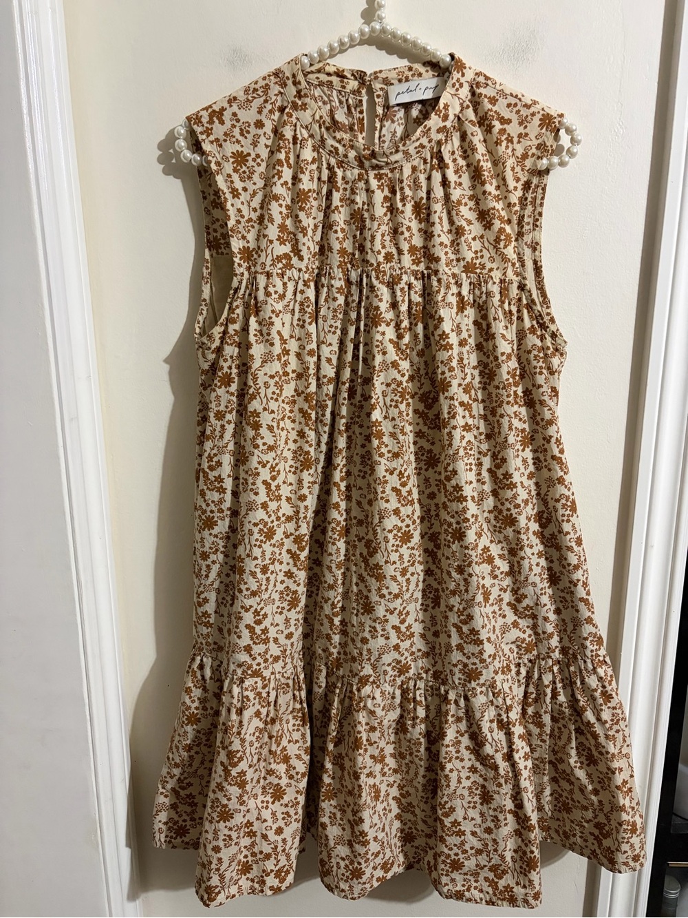 Petal & Pup Cream Sundress with Brown Floral Print